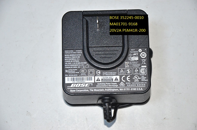 New BOSE 352245-0010 MA01701-9168 20V2A PSM41R-200 AC/DC POWER SUPPLY ADAPTER